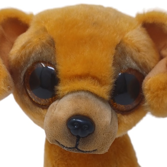 Ty ZuZu Puppy Dog Beanie‎ Boo Gold Glitter Eyes Stuffed Animal Plush Toy 7" - Picture 2 of 9